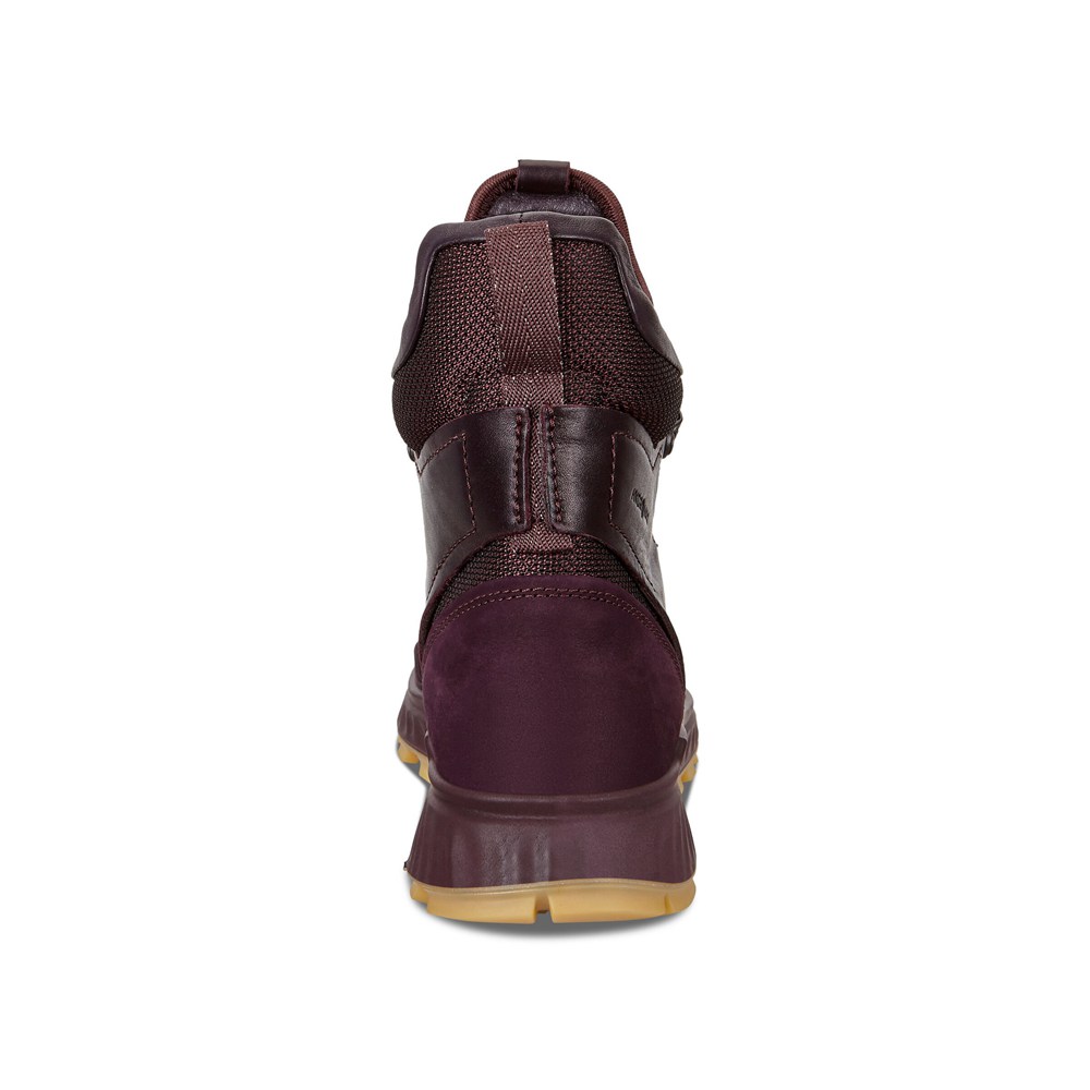 Womens Boots - ECCO Exostrike Shinebright - Burgundy - 0458GIHZB